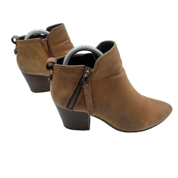 Steve Madden Brown Leather Julius Ankle Boots Pointed Toe Womens 8 Boho Western - Picture 3 of 10